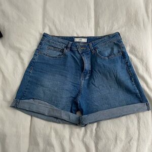 Vans Medium Blue Rolled Cuff Denim Women's Shorts